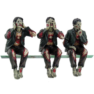 Pacific Trading Walking Dead Zombie Undead See Hear Speak No Evil Set of Shelf Sitters Computer Top Statue Figurines