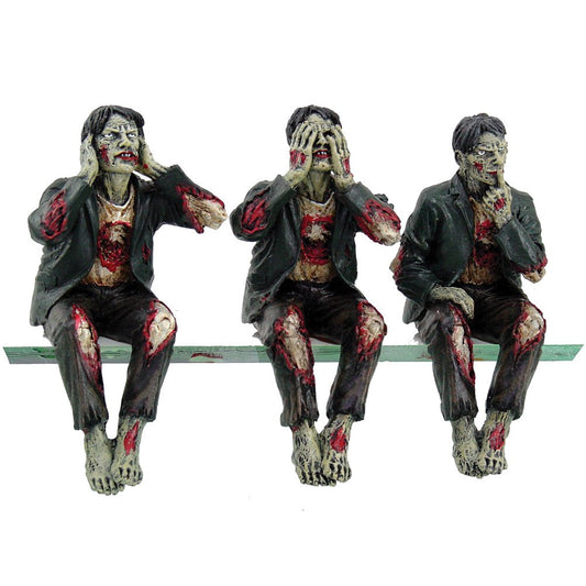 Pacific Trading Walking Dead Zombie Undead See Hear Speak No Evil Set of Shelf Sitters Computer Top Statue Figurines