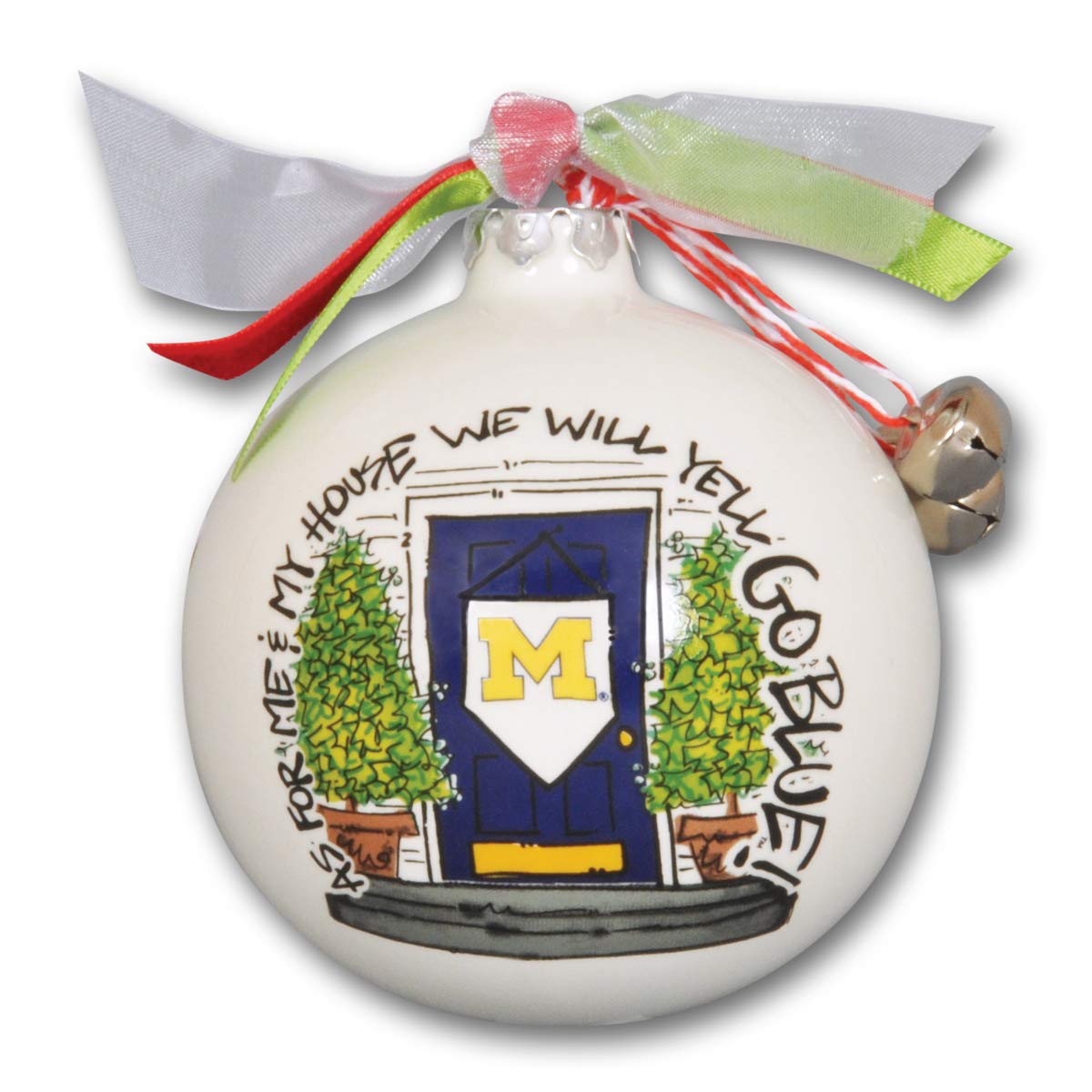 Magnolia Lane Hanging Ornament, 3.5 inches, Michigan Wolverines