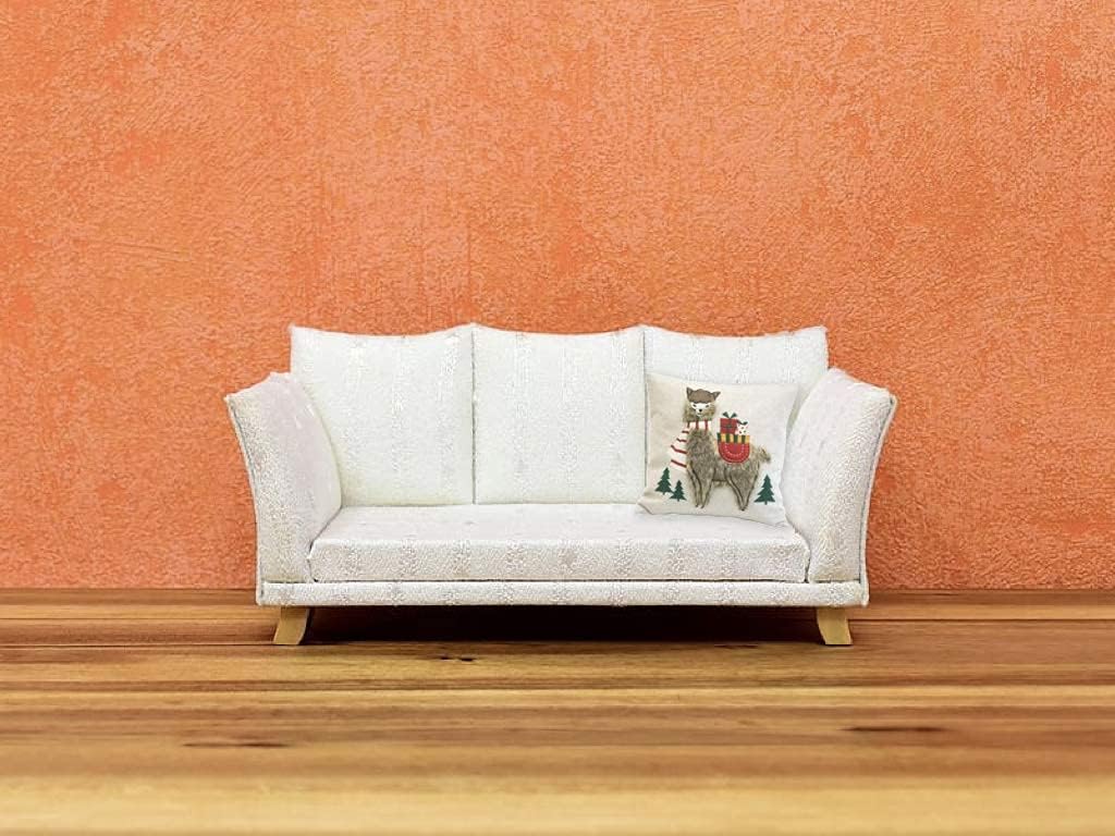 Comfy Hour Holiday Animals Collection Holiday Fur Llama Accent Pine Tree Pillow Throw Pillow Decorative Cushion, 18"x18", Polyester