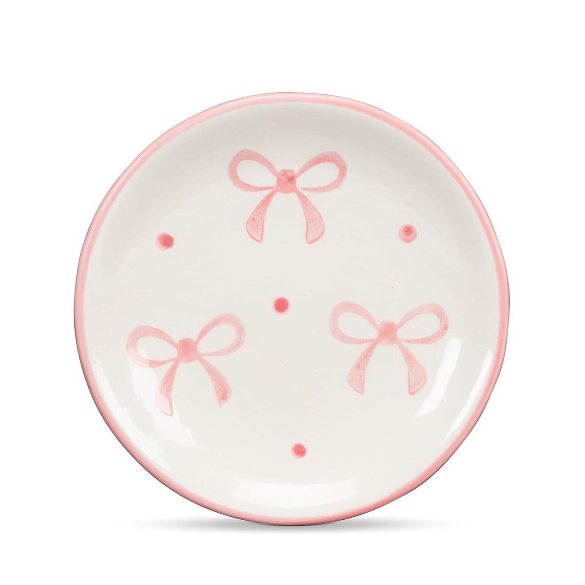 Abbott Collection Dishware Plate, 4"D, Ivory/Pink