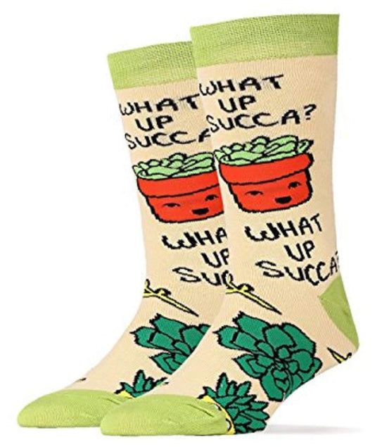 Oooh Yeah Socks Men's Cotton Crew Sock (What Up Succa)