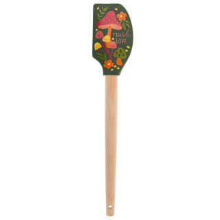 Karma, Silicone Spatula with Wood Handle Heat Resistant, Baking, cooking and Mixing Spatulas, Modern Farmhouse Kitchen Décor, Gift for Chef, Cooks, Housewarming Gift, Mushroom