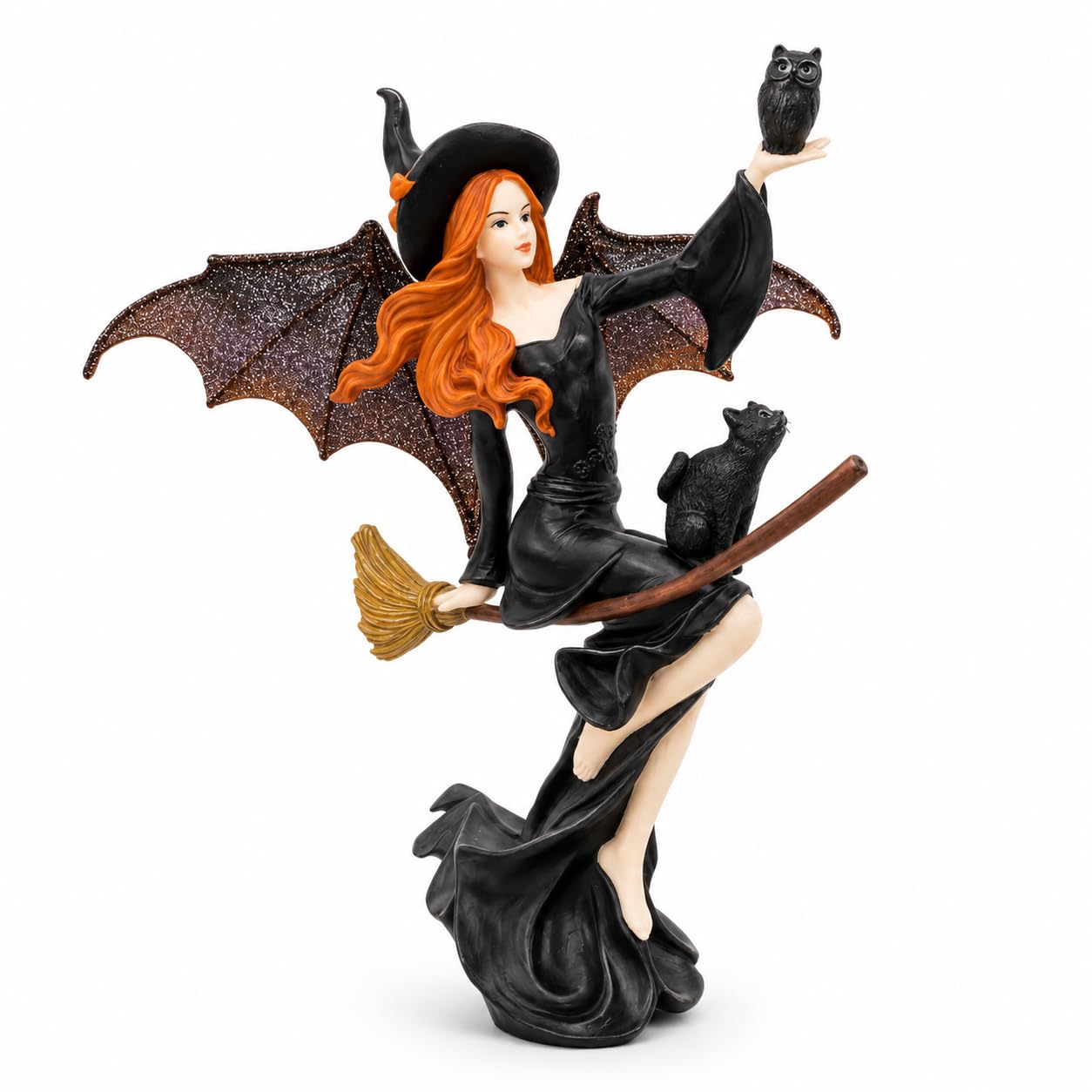 Comfy Hour 9 Inch Dark Fairy Witch Figurine, Gothic Shelf Decor