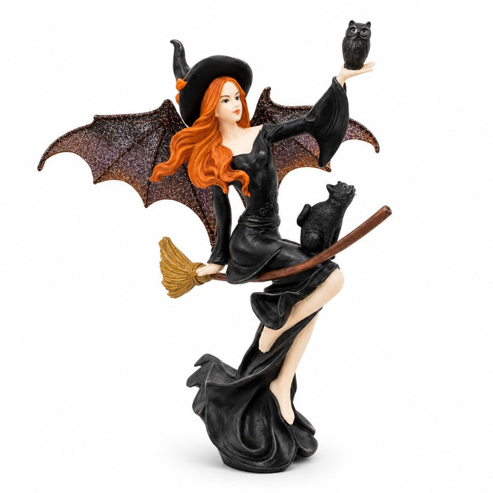 Comfy Hour 9 Inch Dark Fairy Witch Figurine, Gothic Shelf Decor