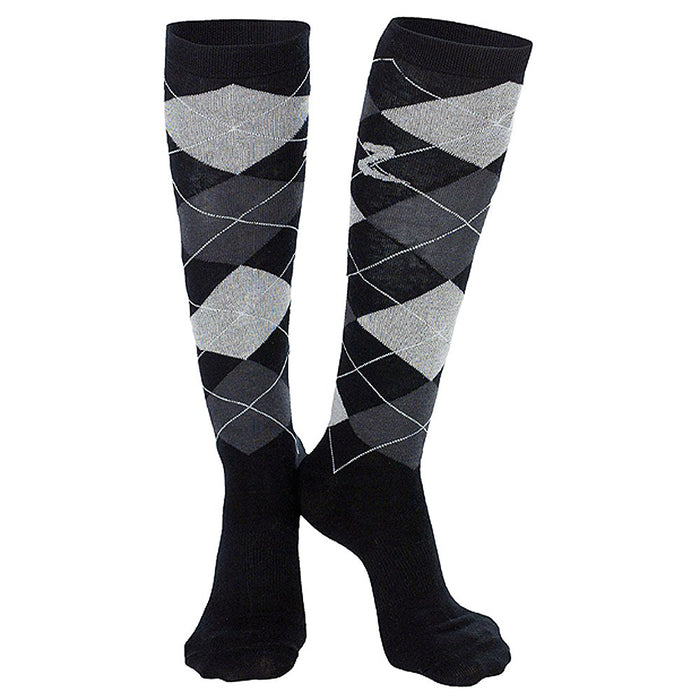 HORZE Holly Argyle Socks - Black - W 6-7.5
