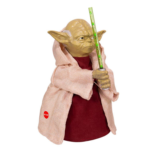Kurt Adler 12" Battery-Operated Star Wars Yoda with LED Light Saber Treetop