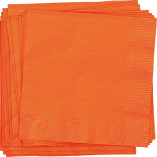 Unique Industries Unique Pumpkin Orange Beverage Napkins, 20ct