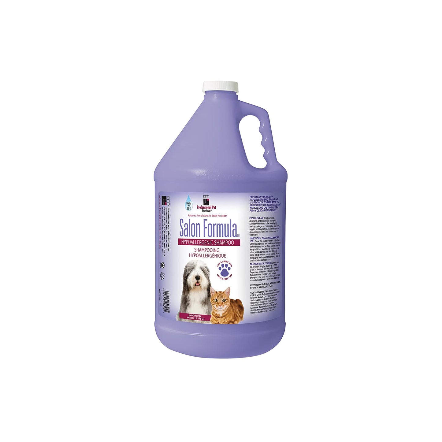 PPP Salon Formula Hypoallergenic Pet Shampoo, 1-Gallon