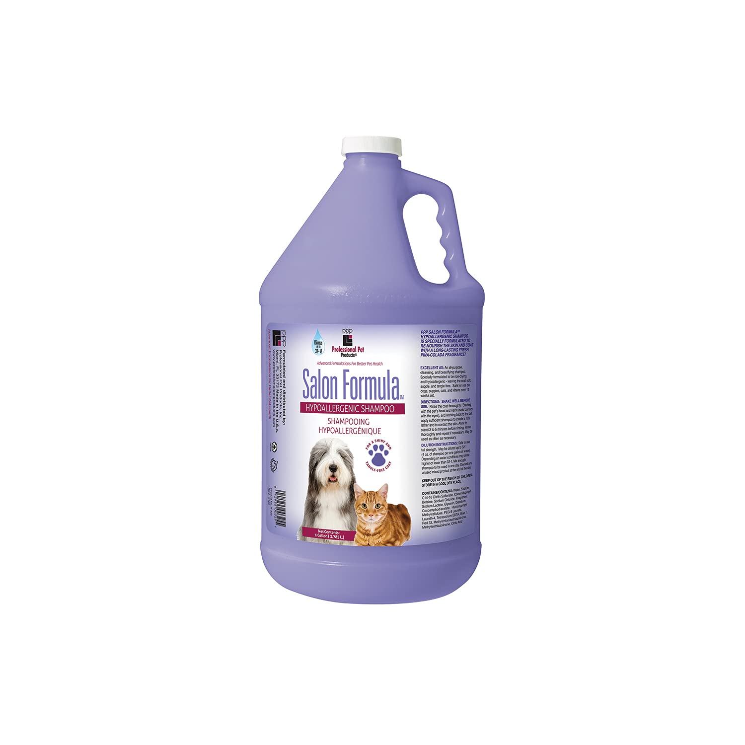 PPP Salon Formula Hypoallergenic Pet Shampoo, 1-Gallon