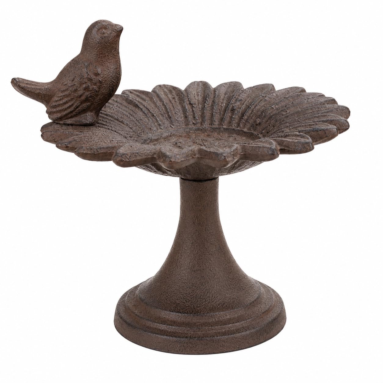 Comfy Hour Bird Meets Garden Bath Collection 6" Cast Iron Birdfeeder Birdbath Outdoor Garden, Brown