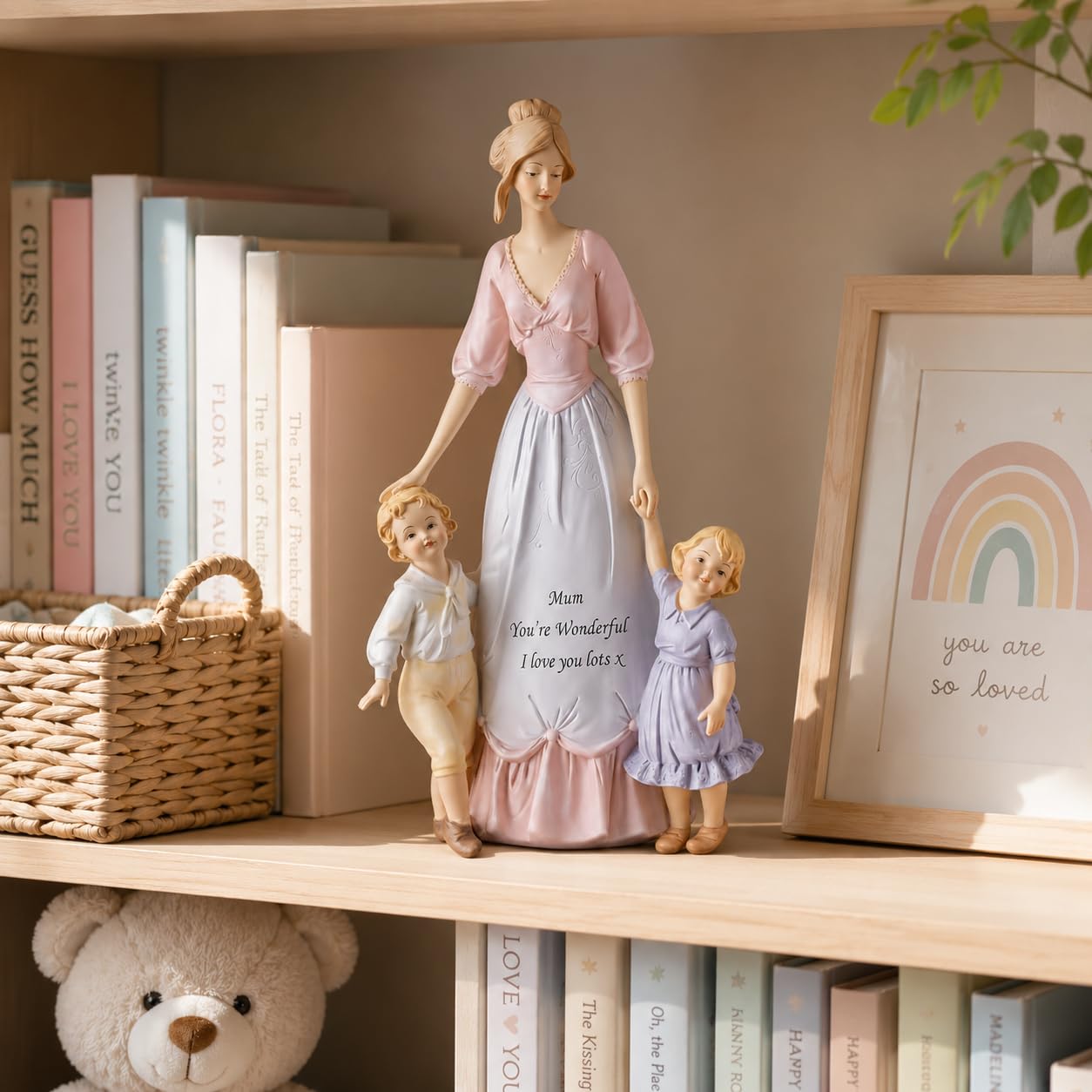 Comfy Hour 12.4 Inch Mother and Children Figurine, Mom Gift Statue