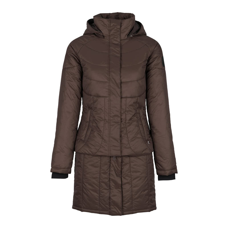 HORZE Aurora Womens Padded Parka with Removable Hem - After Dark Brown - 8