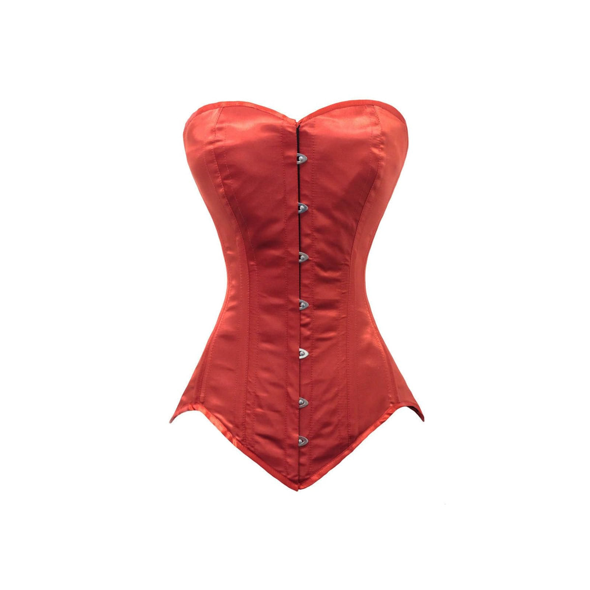 luvsecretlingerie Corset, X-Small, Red Satin (Long Torso-fit Well for 5'10"/178c