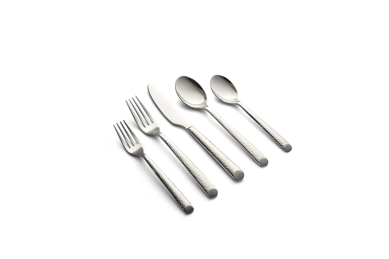 CAMBRIDGE Mirror Elsa Hammered 20-Piece Flatware Set, Service for 4