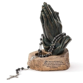 Roman 602110 Tabletop Rosary Holder Praying Hands, 6.25-inches High