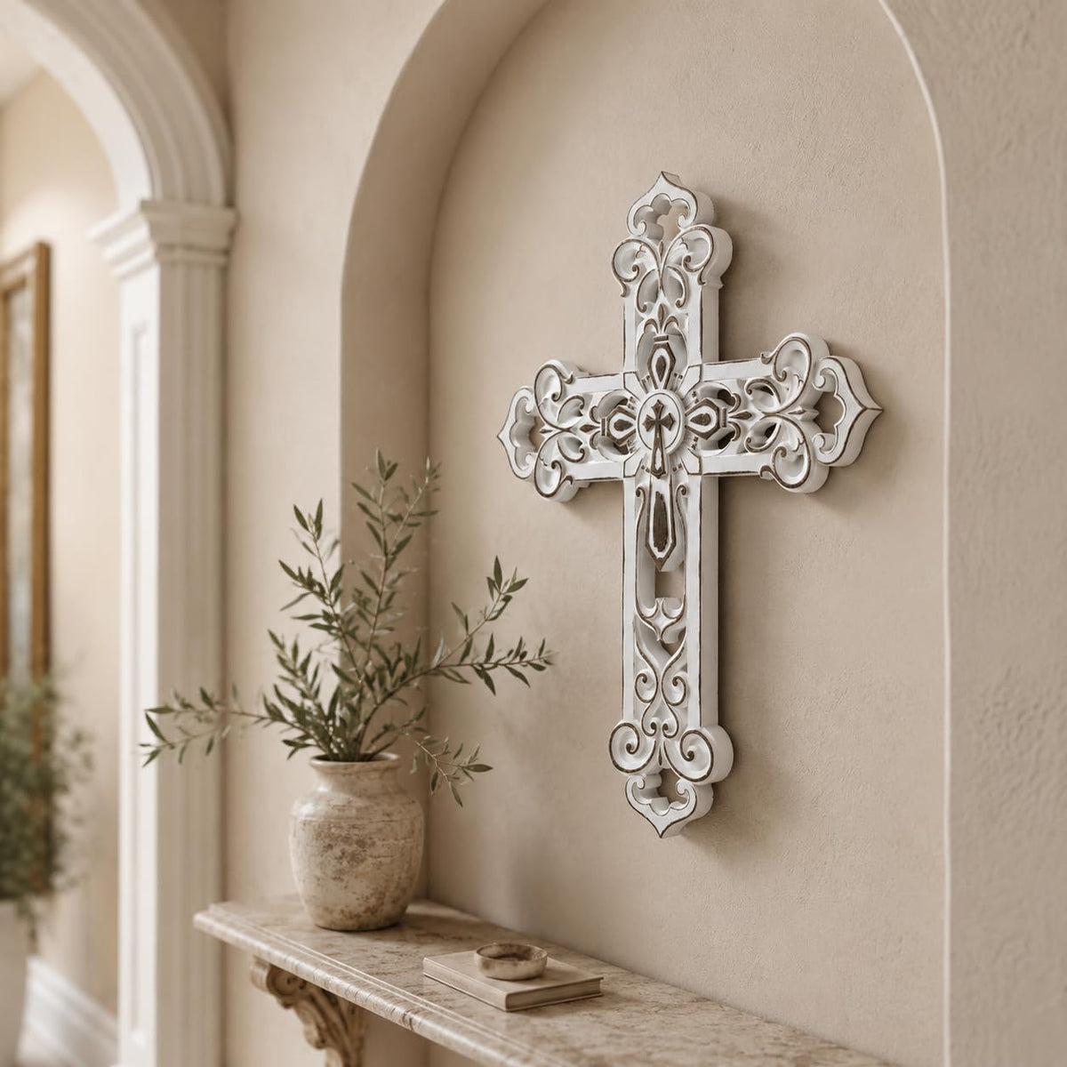 Comfy Hour Wall Art, 2"L x 10.2"W, Antique White