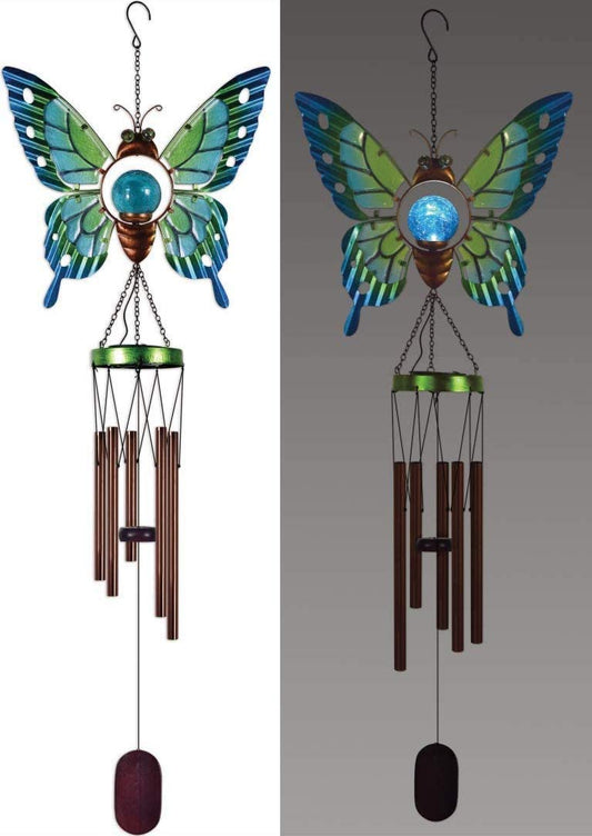 Sunset Vista Designs 93823 Solar Wind Chime (Butterfly, 38-inch Height)