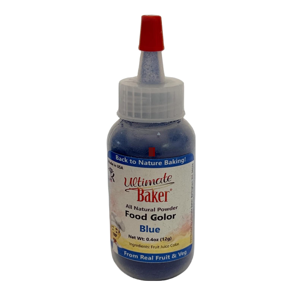 Ultimate Baker All Natural Blue Food Color - Kosher Blue Food Coloring Powder for Airbrush or Gel Paste Cake Decorating (12grams)