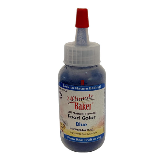 Ultimate Baker All Natural Blue Food Color - Kosher Blue Food Coloring Powder for Airbrush or Gel Paste Cake Decorating (12grams)