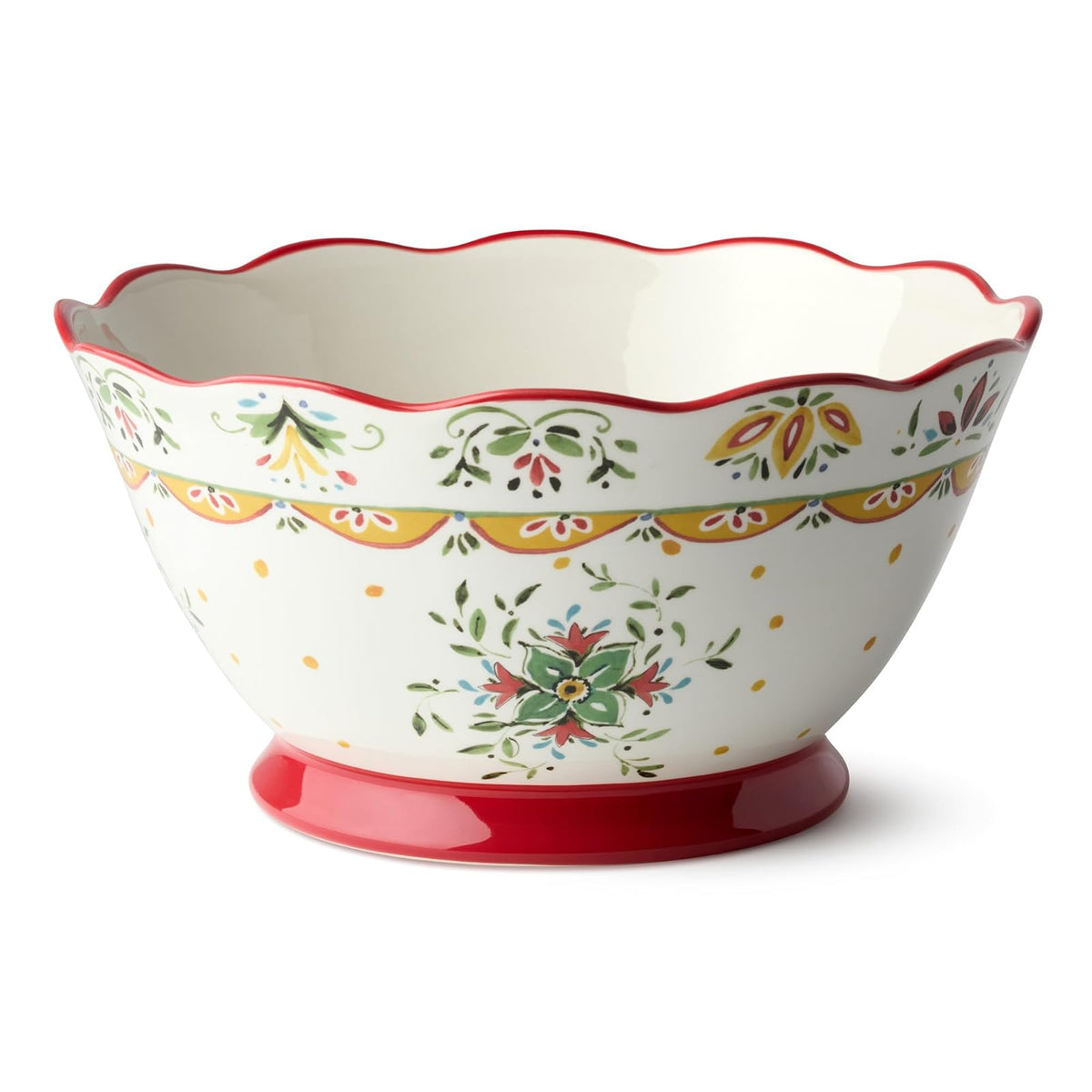 Certified International Dishware Bowl, 10.5 inches x 5.5 inches, Red; White; Gre