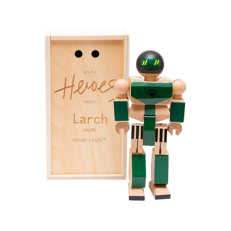 ONCE KIDS Playhard Hero Action Figures – Larch Wood Baby Toys for Imaginative Play –Sturdy &amp; Durably Packaged Hero Toys for Kids