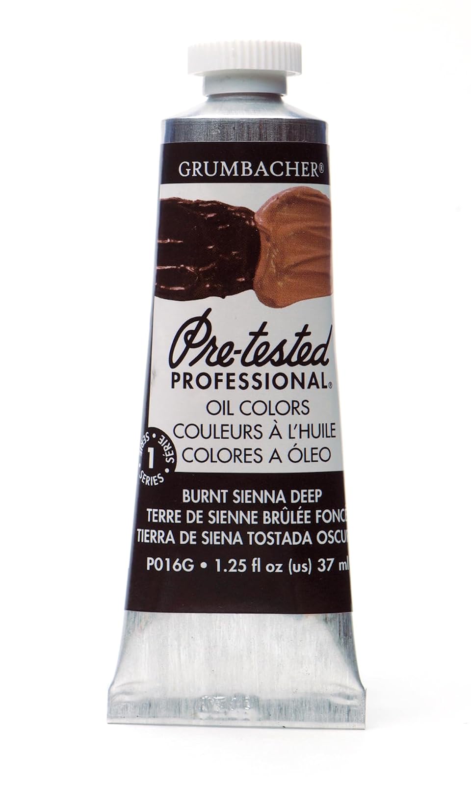 Grumbacher Pre-Tested Oil Paint, 37ml/1.25 Ounce, Burnt Sienna Deep (P016G)