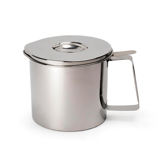 RSVP International Endurance Stainless Steel Fryer‚Äö√Ñ√¥s Friend Pot Can, 4 Cup | For Cooking Oil, Fats, Olive Oils, Coconut Oil & More | Includes Mesh Strainer | Grease Storage | Dishwasher Safe