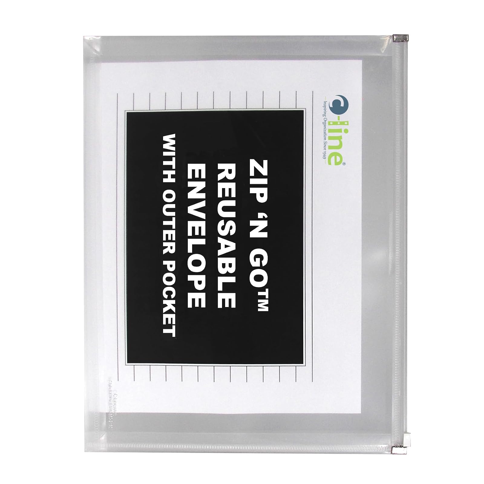 C-Line Zip 'N Go Expanding Portfolio with Outer Pocket, Letter Size, 200-Sheet Capacity, Clear, 3 per Pack (48117)