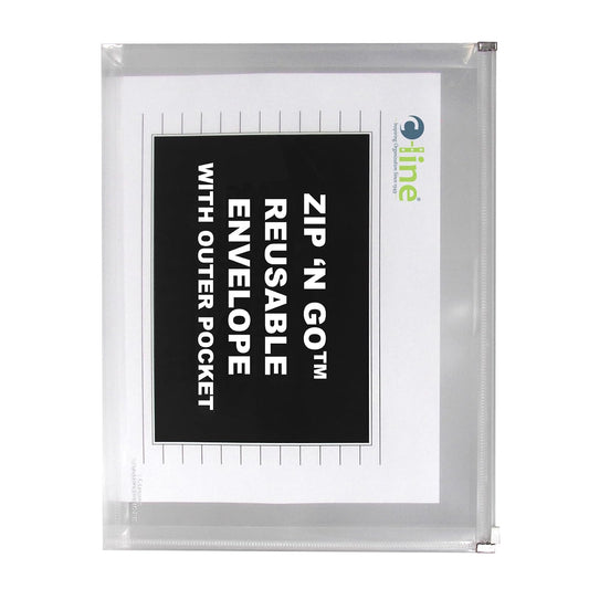 C-Line Zip 'N Go Expanding Portfolio with Outer Pocket, Letter Size, 200-Sheet Capacity, Clear, 3 per Pack (48117)