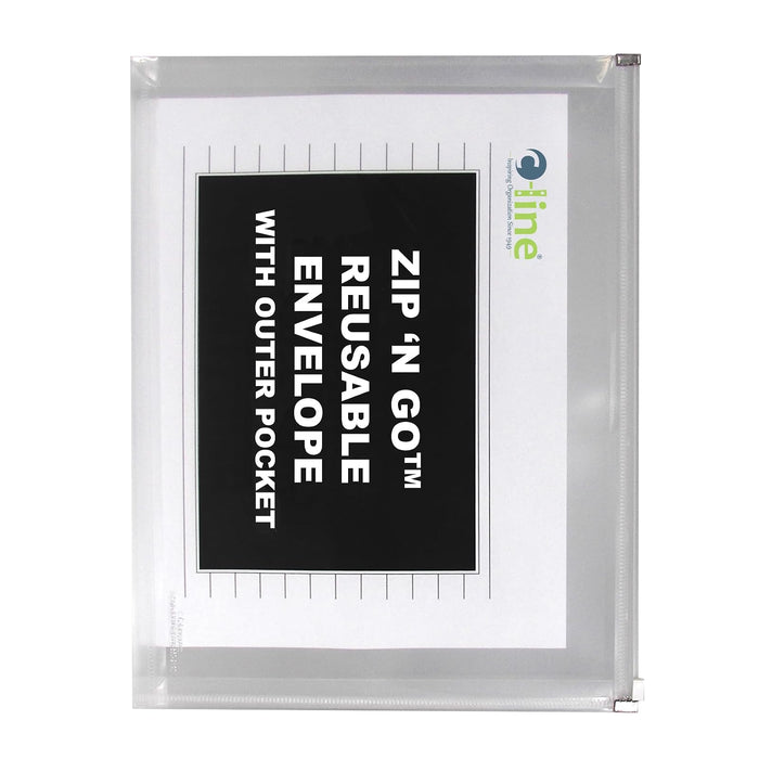 C-Line Zip 'N Go Expanding Portfolio with Outer Pocket, Letter Size, 200-Sheet Capacity, Clear, 3 per Pack (48117)