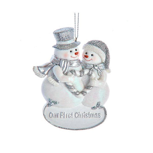 Kurt S. Adler Hanging Ornament, 3.25 Inch, White
