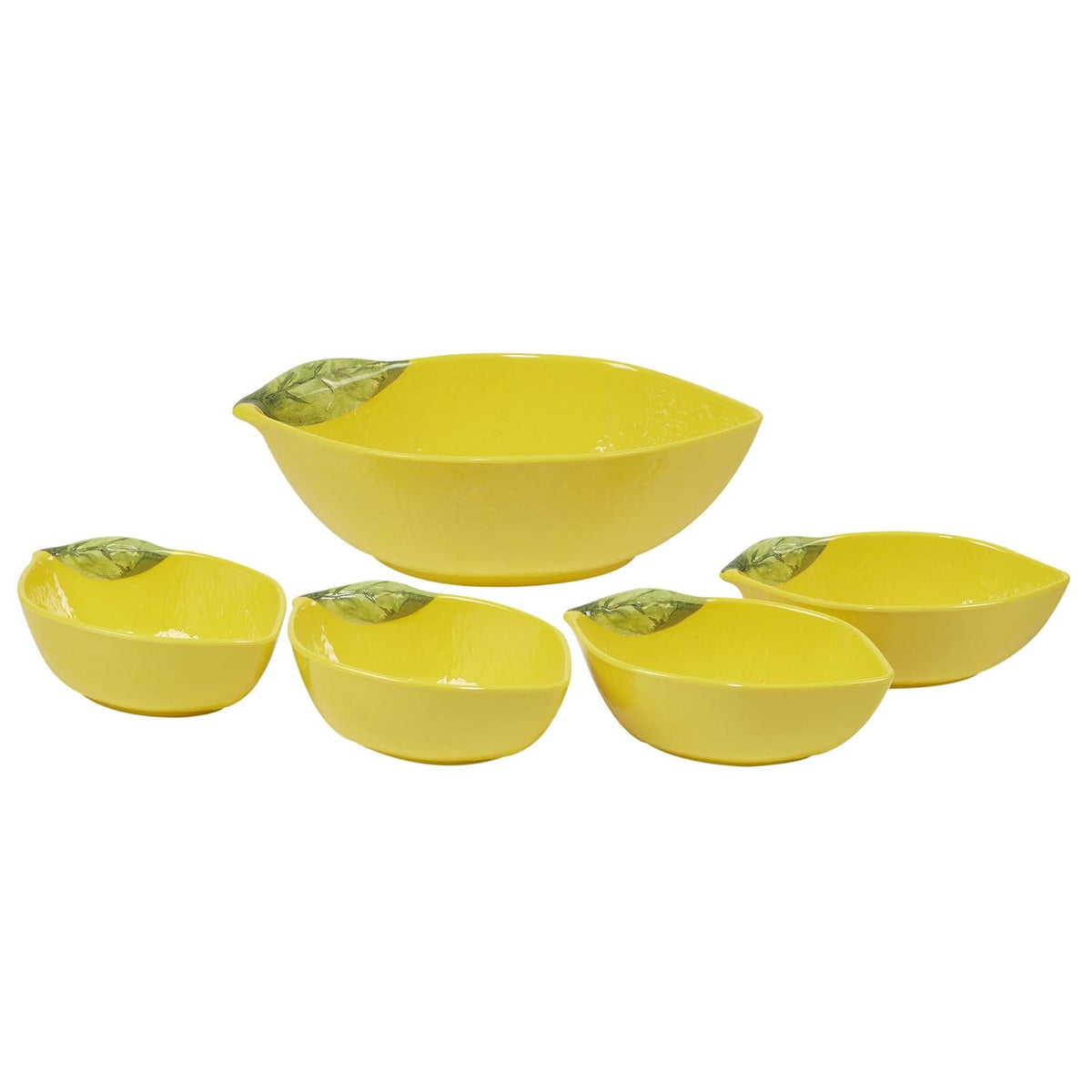 Certified International Zest 3-D Lemon 5 pc Melamine Serving Bowl Set, Multicolor