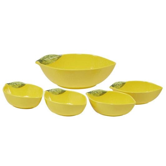 Certified International Zest 3-D Lemon 5 pc Melamine Serving Bowl Set, Multicolor