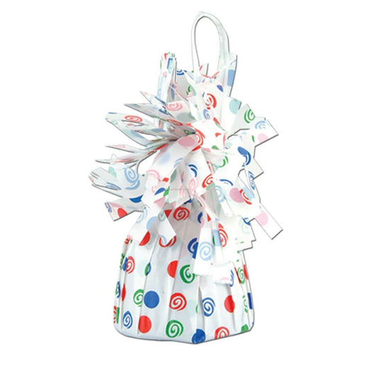 Elegant Polka Dot Foil Balloon Weight (4.5" x 2.25") 1 Count, Adorable Decor Essential For Themed Parties &amp; Events