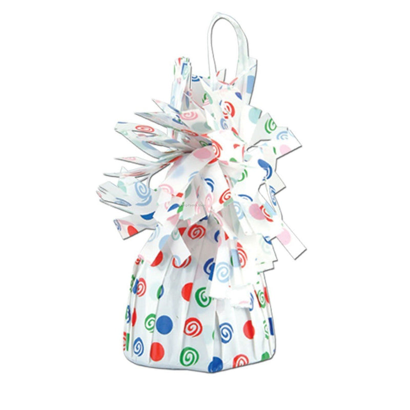 Elegant Polka Dot Foil Balloon Weight (4.5&quot; x 2.25&quot;) 1 Count, Adorable Decor Essential For Themed Parties &amp; Events