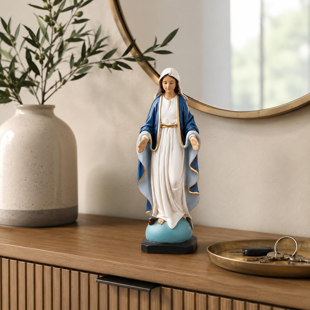 Comfy Hour 9 Inch Virgin Mary Statue, Our Lady of Grace, Set of 1