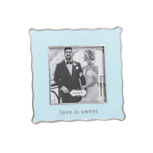 Mud Pie Picture Frame, 4 1/2" x 4 1/2", Light/Pastel Blue