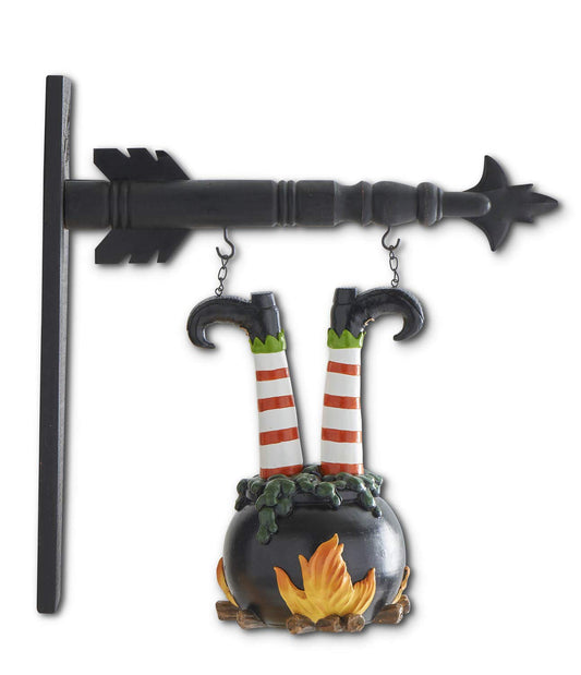K&K Interiors 41985A 12 Inch Witch Legs in Cauldron Arrow Replacement, Black