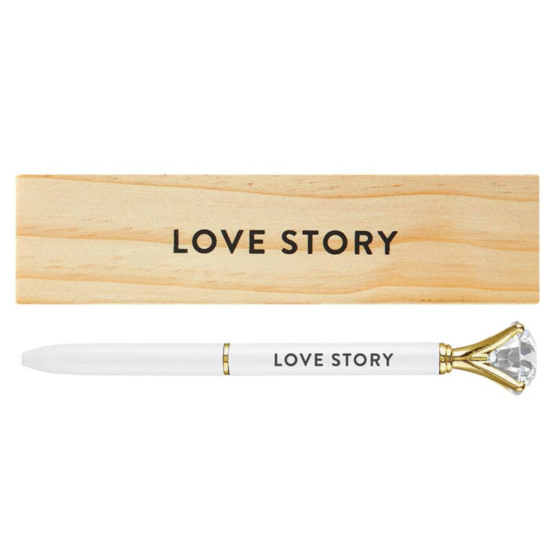 Santa Barbara Design Studio Wedding Gifts Gem Refillable Pen Wood Boxed Gift Set, 1-Piece, Love Story