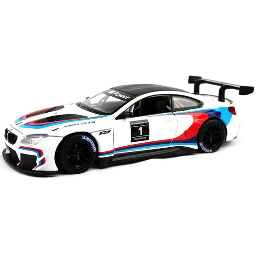 Motor City Classics B-M-W M6 GT3 #1 White with Black Top and Stripes 1/24 Diecast Model Car by Optimum Diecast 724255