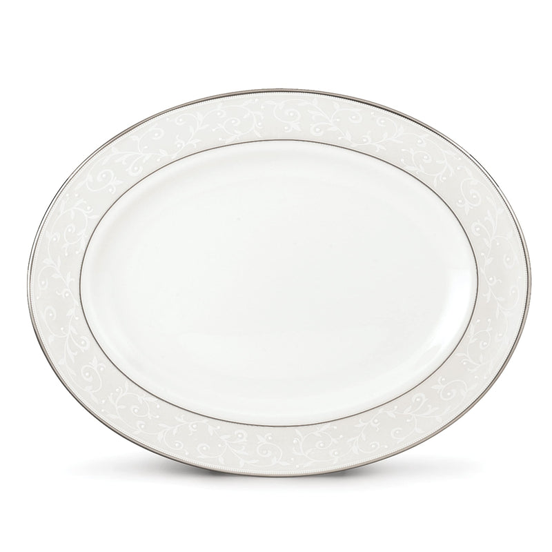 Lenox Opal Innocence 13" Oval Serving Platter, White