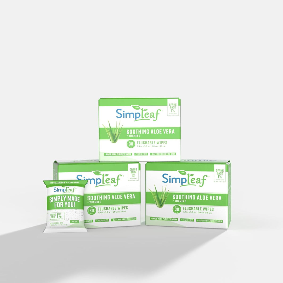 Simpleaf Skin Cleaning Wipe, 30 Count (Pack of 3)