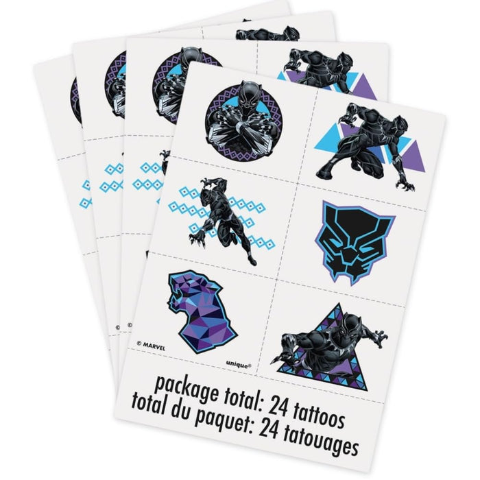 Unique Industries BLACK PANTHER 4 Tattoo Sheets/Favors
