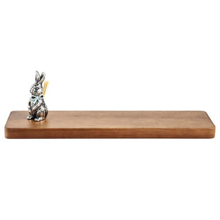Mud Pie Tray, board 4 1/2" x 14" | caddy 3" x 1 3/4", Brown