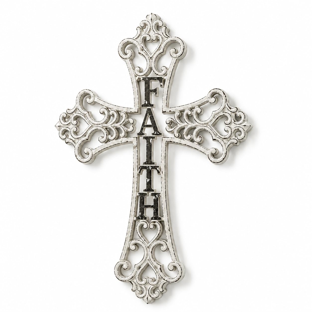 Comfy Hour 13.8 Inch White Cross for Wall, Faith Cross Wall Decor