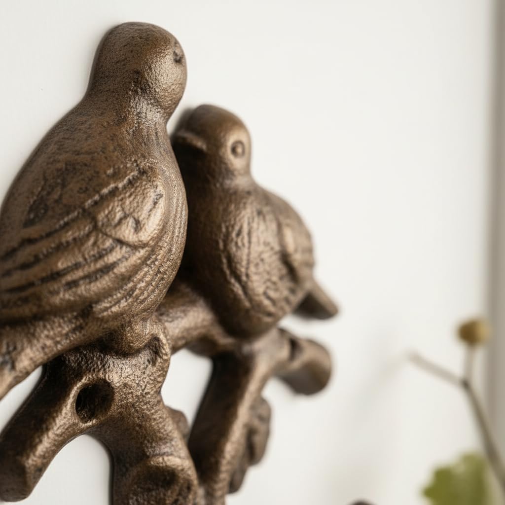 Comfy Hour 5.4 Inch Animal Bird Coat Hooks, Double Bird Key Holder