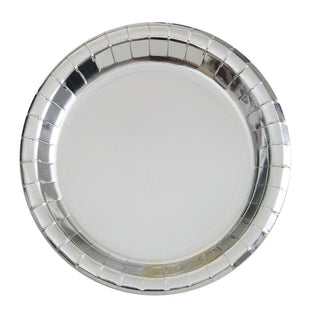 Unique Industries, Paper Plates, 8 Pieces - Foil Silver