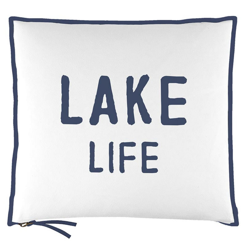 Santa Barbara Design Studio 100% Cotton Pillow with Duck Feather Insert Face-to-Face Designs Accent and Throw Pillows Collection, 13" x 11", Lake Life