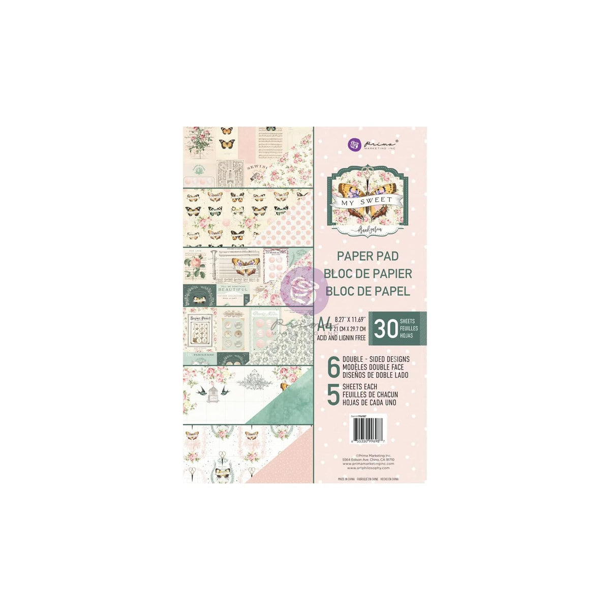 PRIMA MARKETING INC Art And Craft Supply, My Sweet Collection A4 Paper Pad - 30
